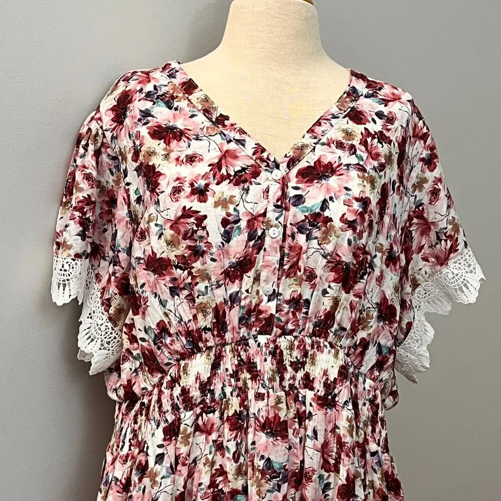 Baltic Born Aliyah Pink Floral Lace Sleeve Dress Sz 3XL - Picture 4 of 15